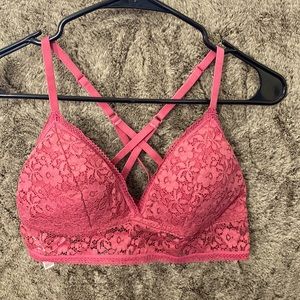 Pink Lace Bralette Size Large